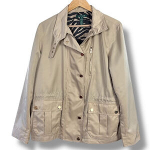 Lauren Ralph Lauren Beige Utility Jacket with Gold Hardware Women's size XL